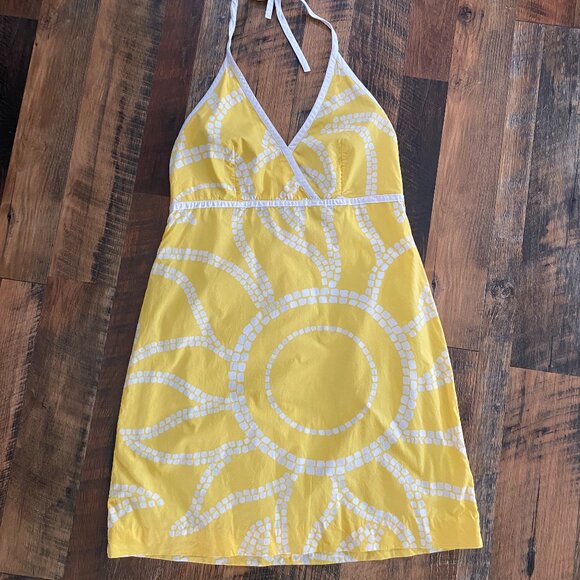 SOLD Lilly Pulitzer Halter Dress Yellow Sun size 12 (glow in the dark) RARE - Picture 1 of 9